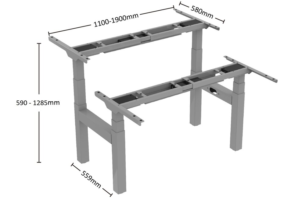 BasicDesk Duo | Double Sit-stand Desk