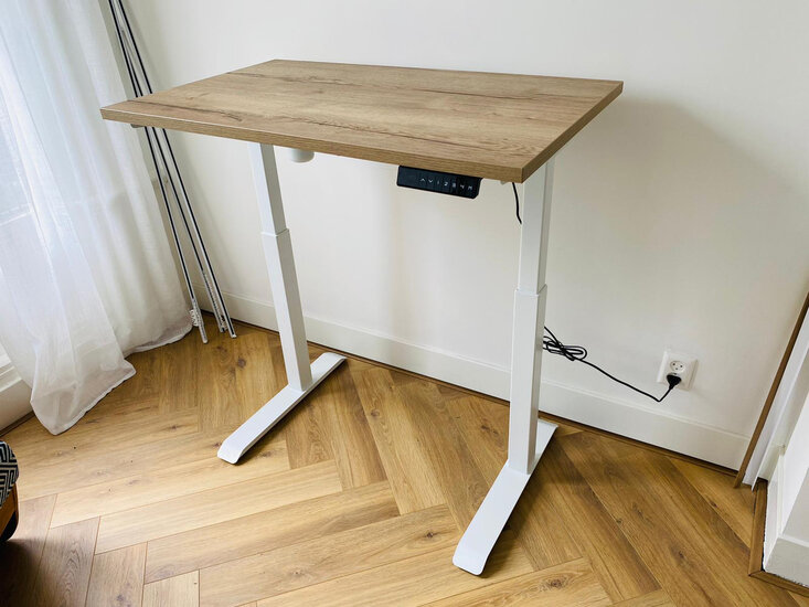 sit stand narrow desk